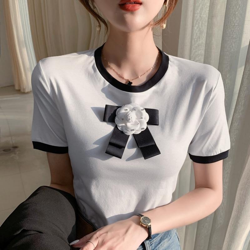 Women' T Shirts The 2023 Summer French Classic Low-neck Round Neck Short-sleeved Flowers Bottoming Shirt Slim Sexy SlimWomen, Black
Women' T Shirts The 2023 Summer French Classic Low-neck Round Neck Short-sleeved Flowers Bottoming Shirt Slim Sexy SlimWomen, Black