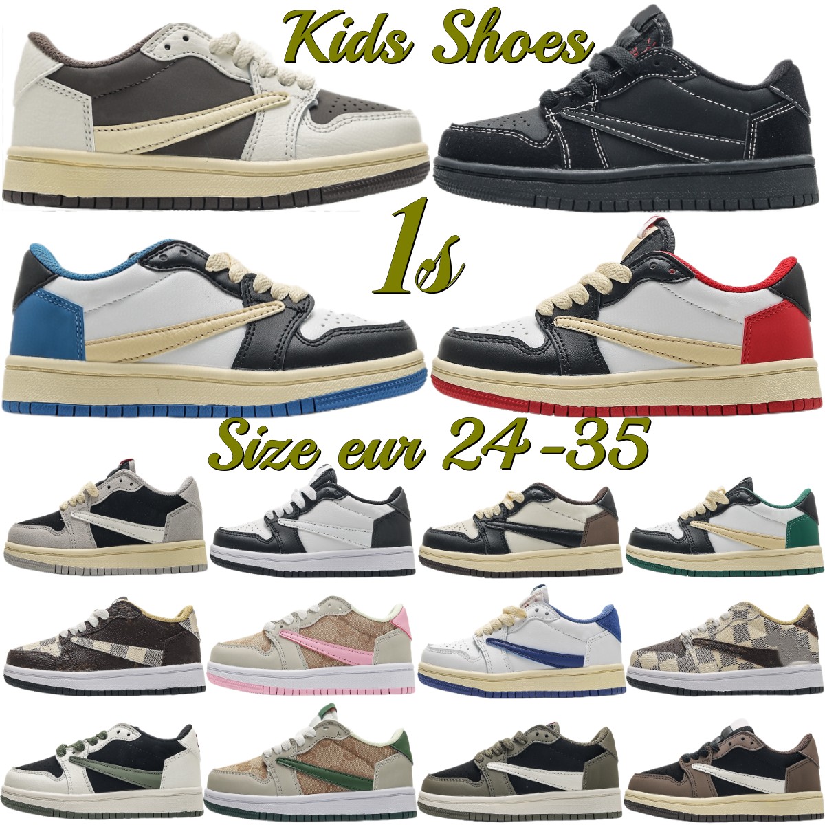 Kids Shoes 1 Designer 1s Low Travis Scotts Basketball Sneakers Boys Kid Youth Toddler OG Shoe Infants Baby Children Reverse Mocha Trainers, Separates
Kids Shoes 1 Designer 1s Low Travis Scotts Basketball Sneakers Boys Kid Youth Toddler OG Shoe Infants Baby Children Reverse Mocha Trainers, Separates