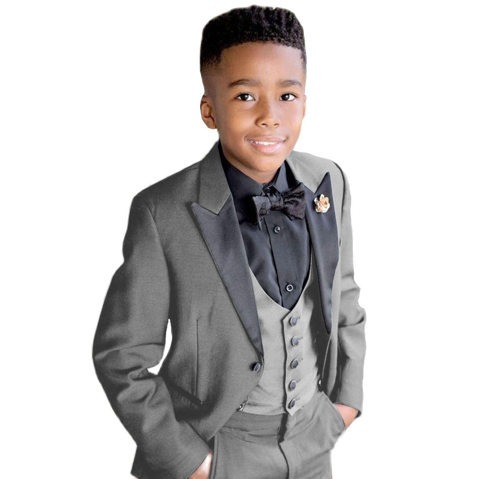 Boys Suit Wedding Jacket Pants Vest Three-piece Set Kids Shawl Collar Blazer 3-16 Years Old Custom Outfit
