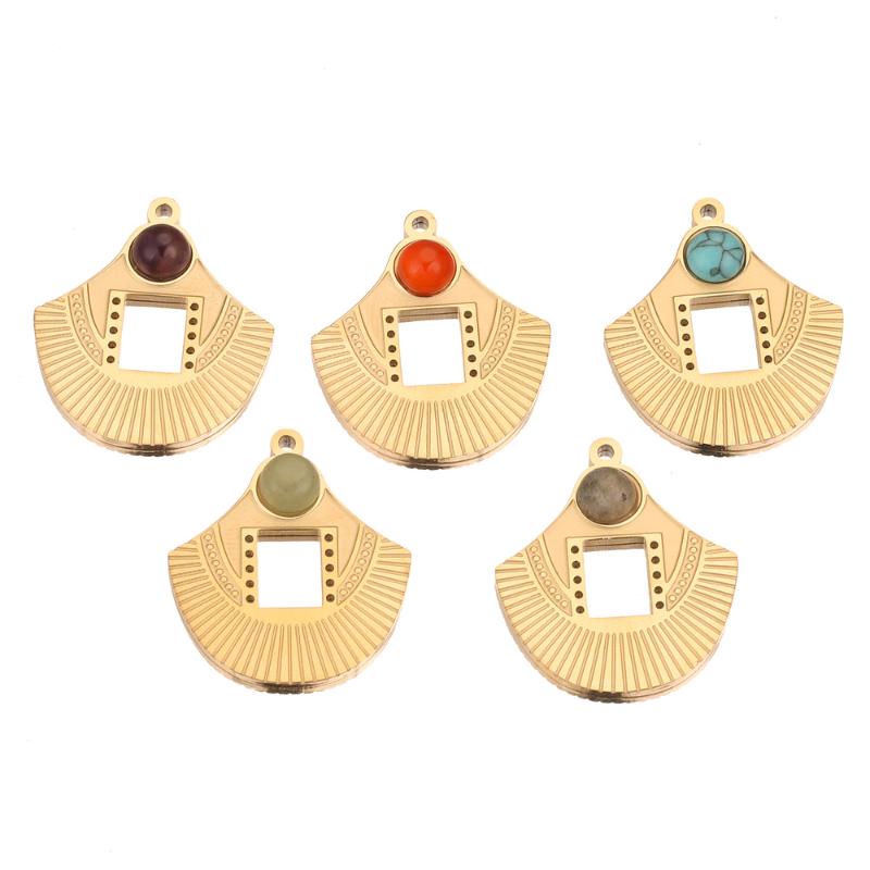 Charms 5pcs Natural Stone 18K Stainless Steel Bohemia Charm Pendants Tassel Sector For DIY Earring Necklace Making Wholesale
Charms 5pcs Natural Stone 18K Stainless Steel Bohemia Charm Pendants Tassel Sector For DIY Earring Necklace Making Wholesale