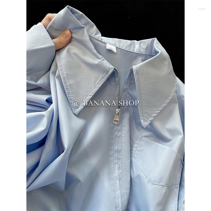 Women's Blouses Y2K Fashion Solid Color Long Sleeve Women Korean Casual Double Zipper Turn-down Collar Harajuku Shirt Female Tops, Blue
Women's Blouses Y2K Fashion Solid Color Long Sleeve Women Korean Casual Double Zipper Turn-down Collar Harajuku Shirt Female Tops, Blue