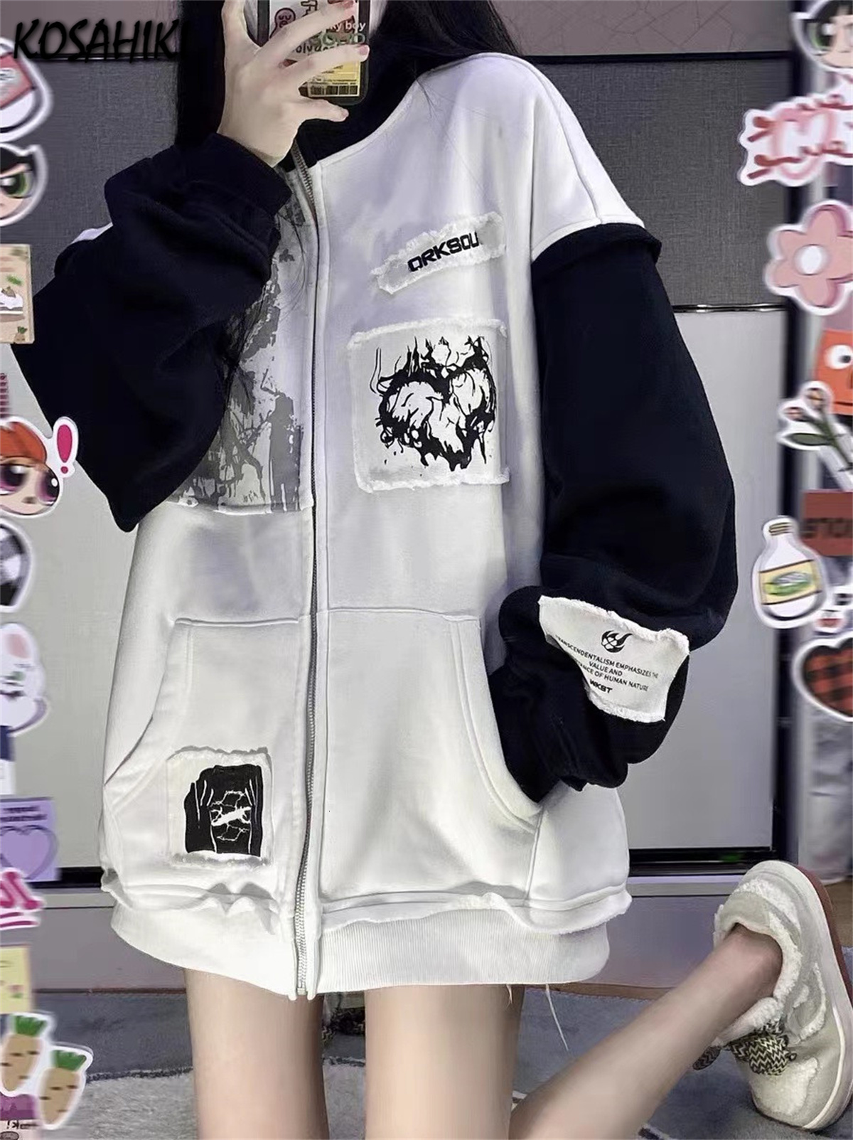 Women s Hoodies Sweatshirts KOSAHIKI Jacket 2023 Fashion Streetwear Harajuku Contrast Color Loose Casual Sweatshirt Korean Coat Ropa Mujer 230217, Beige
Women s Hoodies Sweatshirts KOSAHIKI Jacket 2023 Fashion Streetwear Harajuku Contrast Color Loose Casual Sweatshirt Korean Coat Ropa Mujer 230217, Beige