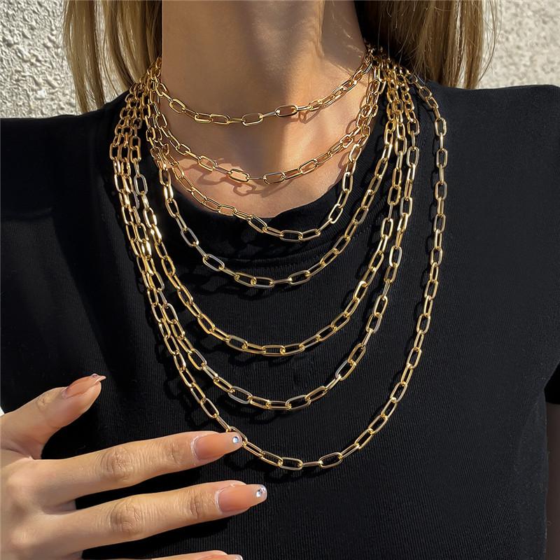 Chains Hip-hop Punk Multi-layer Chain Necklace Female Street Cool Metal Geometric Trendy European And American Style Jewelry
Chains Hip-hop Punk Multi-layer Chain Necklace Female Street Cool Metal Geometric Trendy European And American Style Jewelry