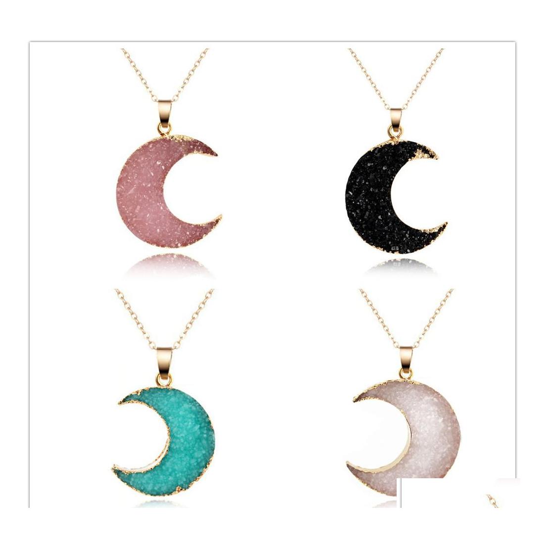 Pendant Necklaces Simple Moon Druzy Drusy Necklace Women Resin Handmade Clavicel Chains For Female Christmas Imitation Natural Stone Dhiqs
Pendant Necklaces Simple Moon Druzy Drusy Necklace Women Resin Handmade Clavicel Chains For Female Christmas Imitation Natural Stone Dhiqs