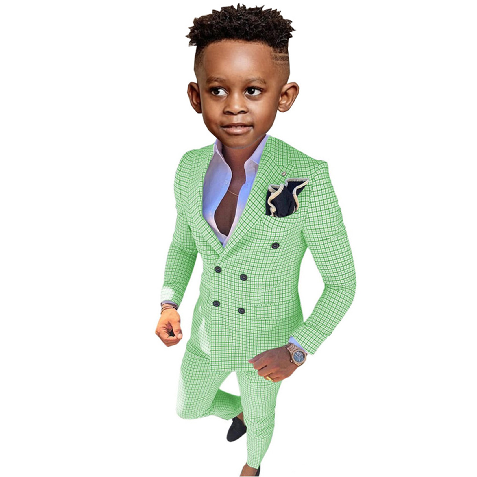 Formal Boy's Suit Wedding Wear Kids Jacket Pants 2-piece Set Child Suits Fashion Double Breasted Blazer Children Tuxedo Clothes