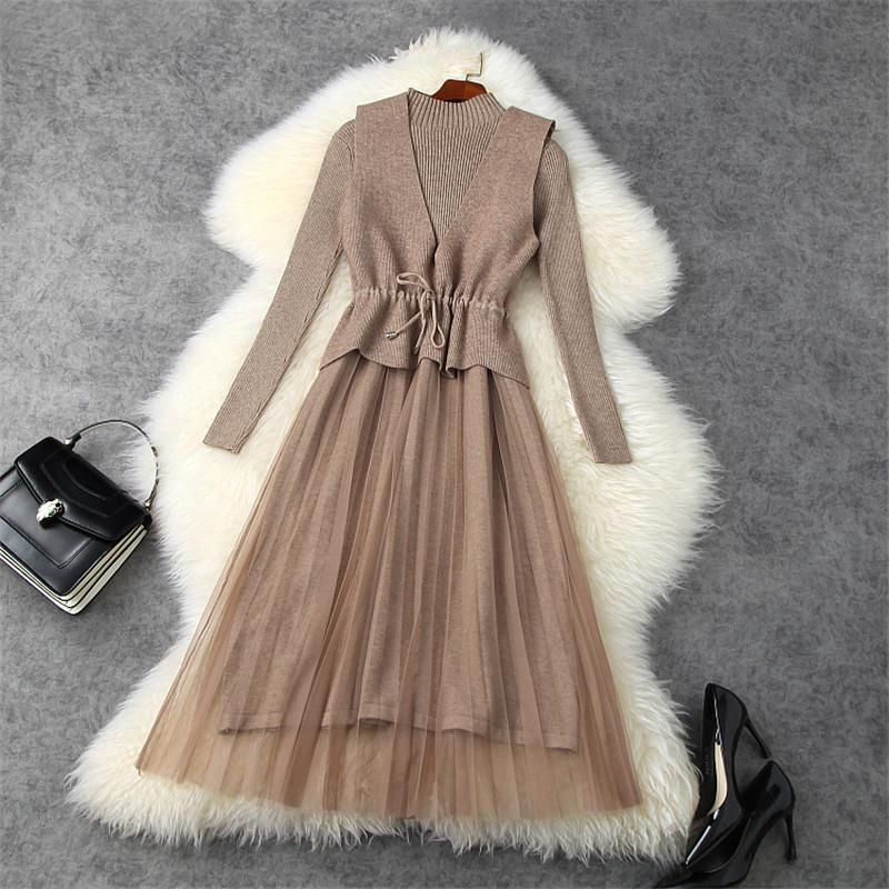 Casual Dresses Europe Fashion Autumn Winter Clothes Elegant Long Sleeve Mesh Patchwork Midi Knitted Sweater Women 2023 Femme Robe, Black
Casual Dresses Europe Fashion Autumn Winter Clothes Elegant Long Sleeve Mesh Patchwork Midi Knitted Sweater Women 2023 Femme Robe, Black