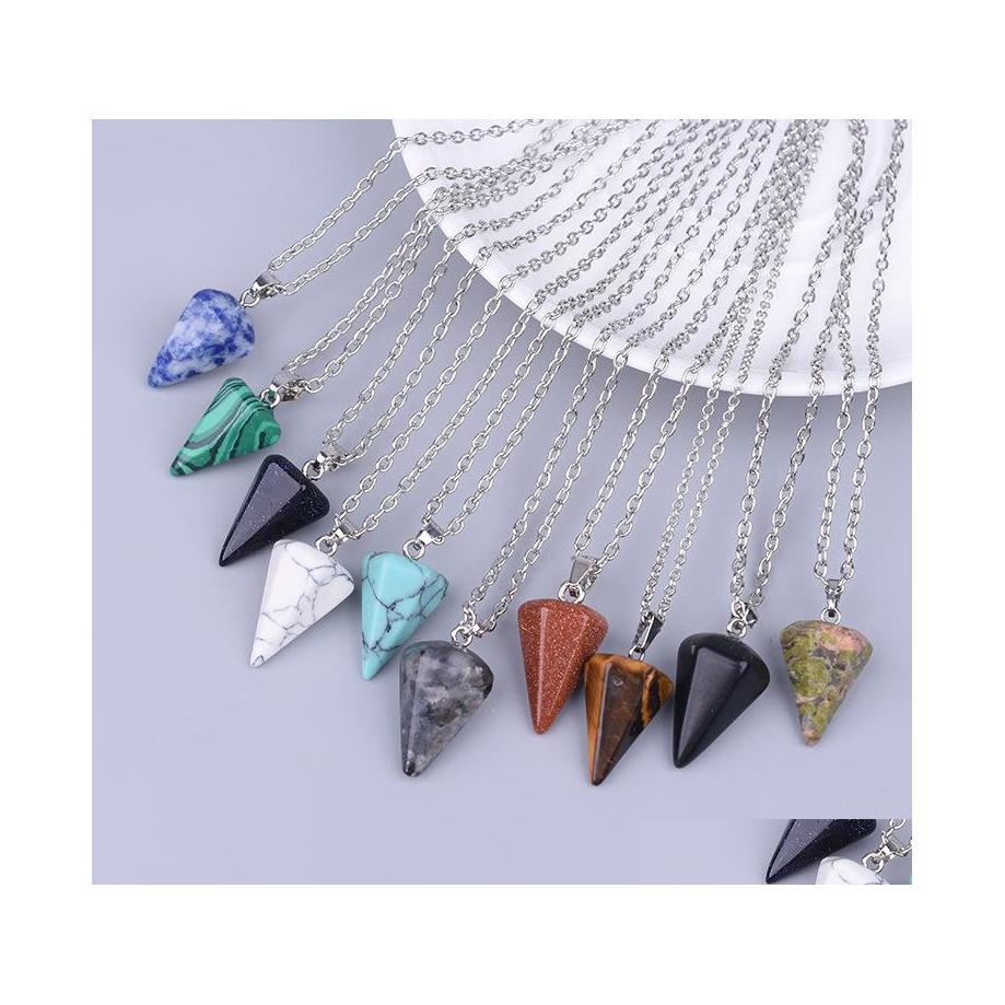 Pendant Necklaces Natural Stone Hexagonal Pyramid Shape Turquoise Opal Druzy Drusy Necklace With 50Cm Stainless Steel Chain Drop Del Dhayo
Pendant Necklaces Natural Stone Hexagonal Pyramid Shape Turquoise Opal Druzy Drusy Necklace With 50Cm Stainless Steel Chain Drop Del Dhayo