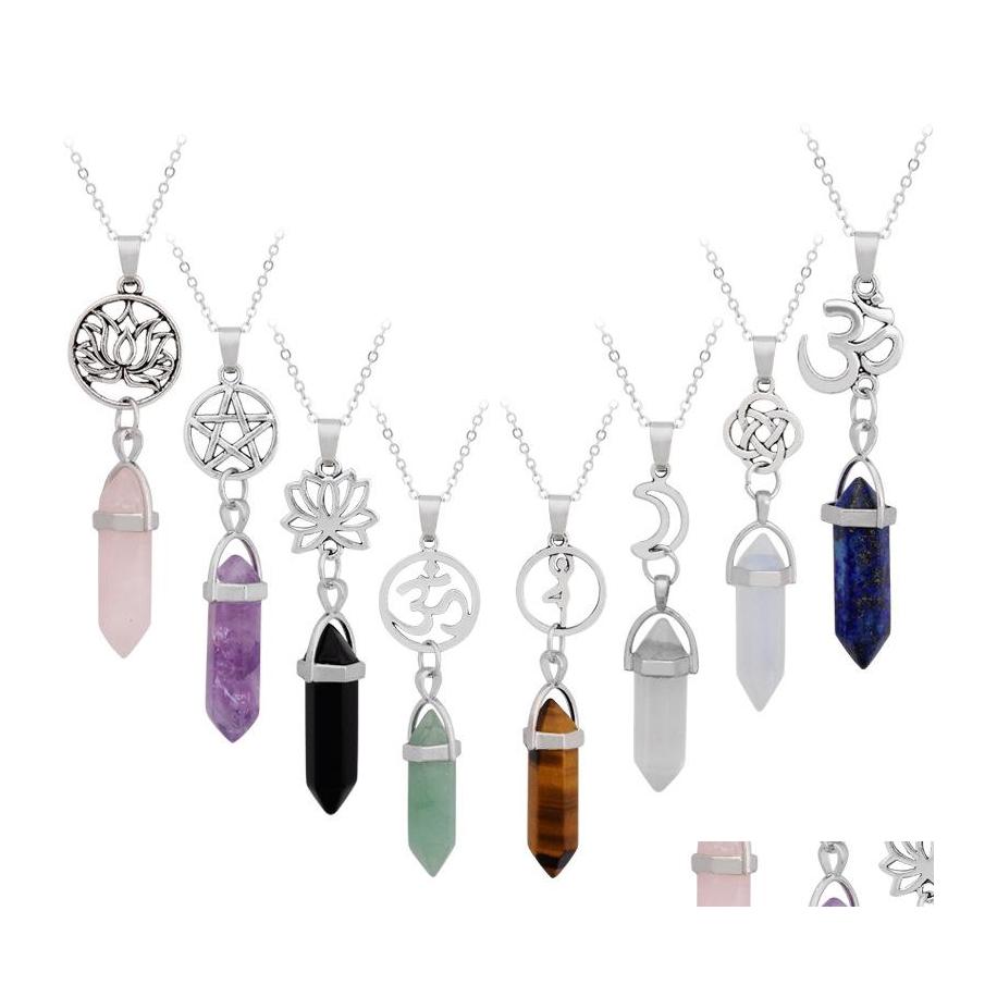 Pendant Necklaces Natural Stone Reiki Healing Moon Flower Hexagonal Opal Amethysts Quartz Pink Crystal Chakra Pendum Necklace Drop D Dhmel
Pendant Necklaces Natural Stone Reiki Healing Moon Flower Hexagonal Opal Amethysts Quartz Pink Crystal Chakra Pendum Necklace Drop D Dhmel