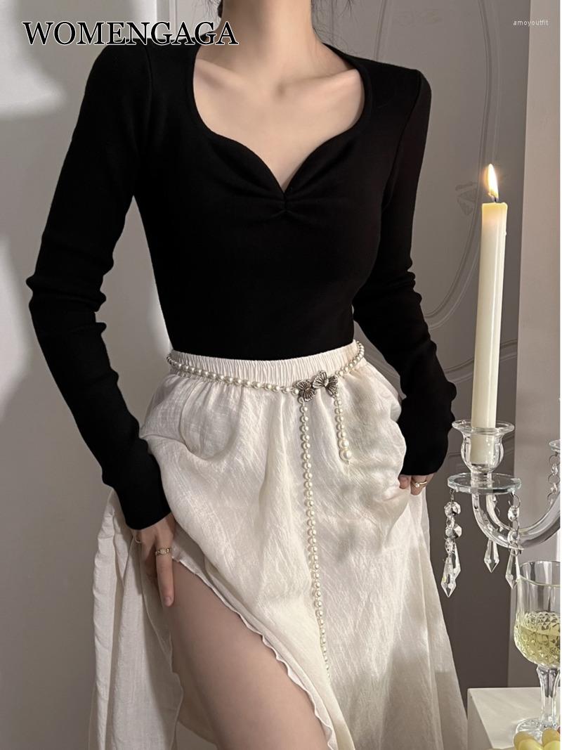 Women' Sweaters WOMENGAGA 2023 Autumn Black V-Neck Knitted Top Slim Short Long Sleeve Sweater Fashion Women Tosp Korean KXD5
Women' Sweaters WOMENGAGA 2023 Autumn Black V-Neck Knitted Top Slim Short Long Sleeve Sweater Fashion Women Tosp Korean KXD5