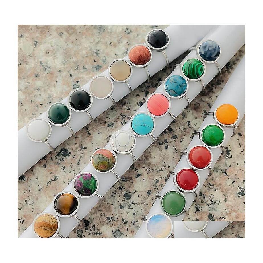 Solitaire Ring Natural Stone Rings For Women Stainless Steel Adjustable Open Couple Wedding Jewelry Drop Delivery Dhbjf
Solitaire Ring Natural Stone Rings For Women Stainless Steel Adjustable Open Couple Wedding Jewelry Drop Delivery Dhbjf
