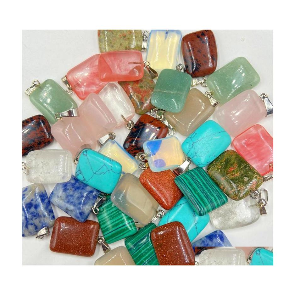 Charms Natural Stone Rec Opal Quartz Tigers Eye Turquoise Crystal Pendants Clear Gem Fit Necklace Making Assorted Drop Delivery Jewe Dhzs2
Charms Natural Stone Rec Opal Quartz Tigers Eye Turquoise Crystal Pendants Clear Gem Fit Necklace Making Assorted Drop Delivery Jewe Dhzs2