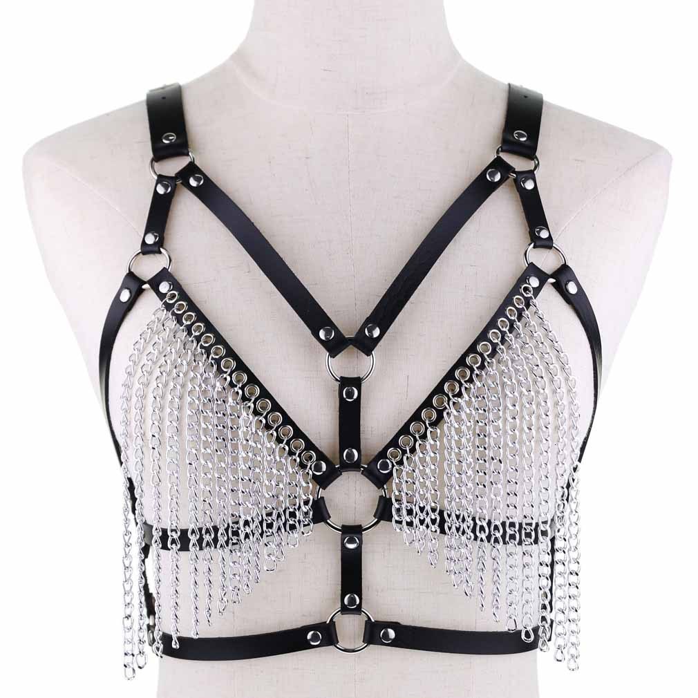 Suspenders European and American rock sexy leather body chain bra tassel bikini vest strap chest suspender punk gothic belt 230217
Suspenders European and American rock sexy leather body chain bra tassel bikini vest strap chest suspender punk gothic belt 230217