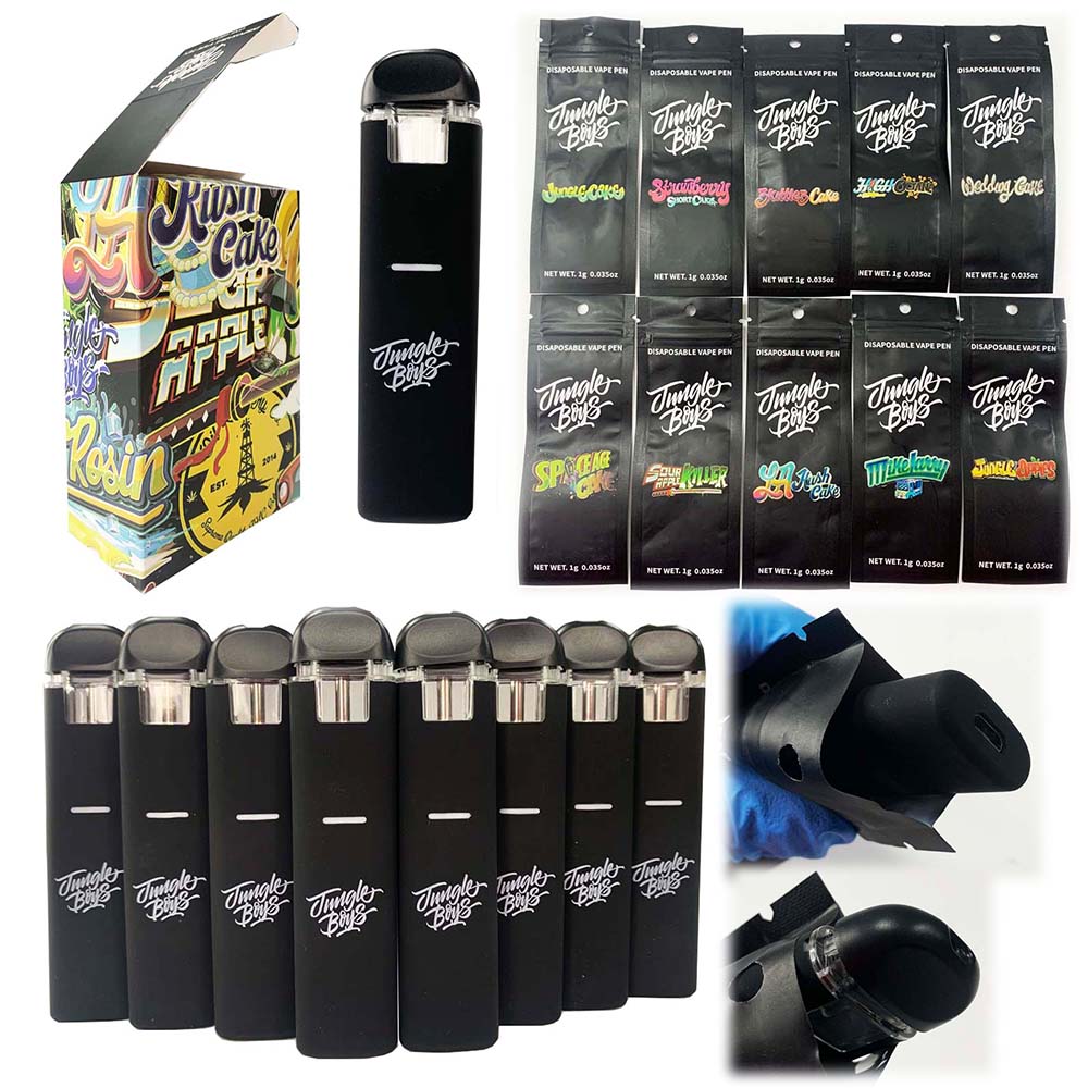 Jungle Boys Disposable Vape Pens E cigarettes Starter kit 360mAh Rechargeable Battery empty 1.0 grams cartridges ceramic coil 1ml pods with packaging
Jungle Boys Disposable Vape Pens E cigarettes Starter kit 360mAh Rechargeable Battery empty 1.0 grams cartridges ceramic coil 1ml pods with packaging