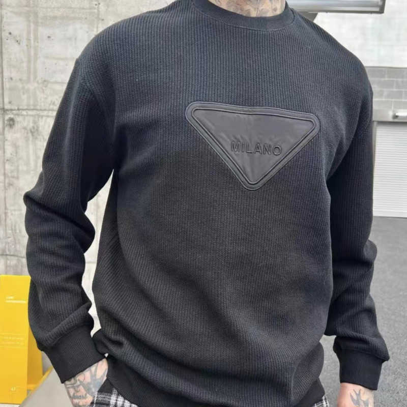 Men's plus size sweater designer hoodie chest embroidered triangle logo round neck pullover men and women knitwear long sleeve casual shirt hip hop sweatshirts tops, Black
Men's plus size sweater designer hoodie chest embroidered triangle logo round neck pullover men and women knitwear long sleeve casual shirt hip hop sweatshirts tops, Black