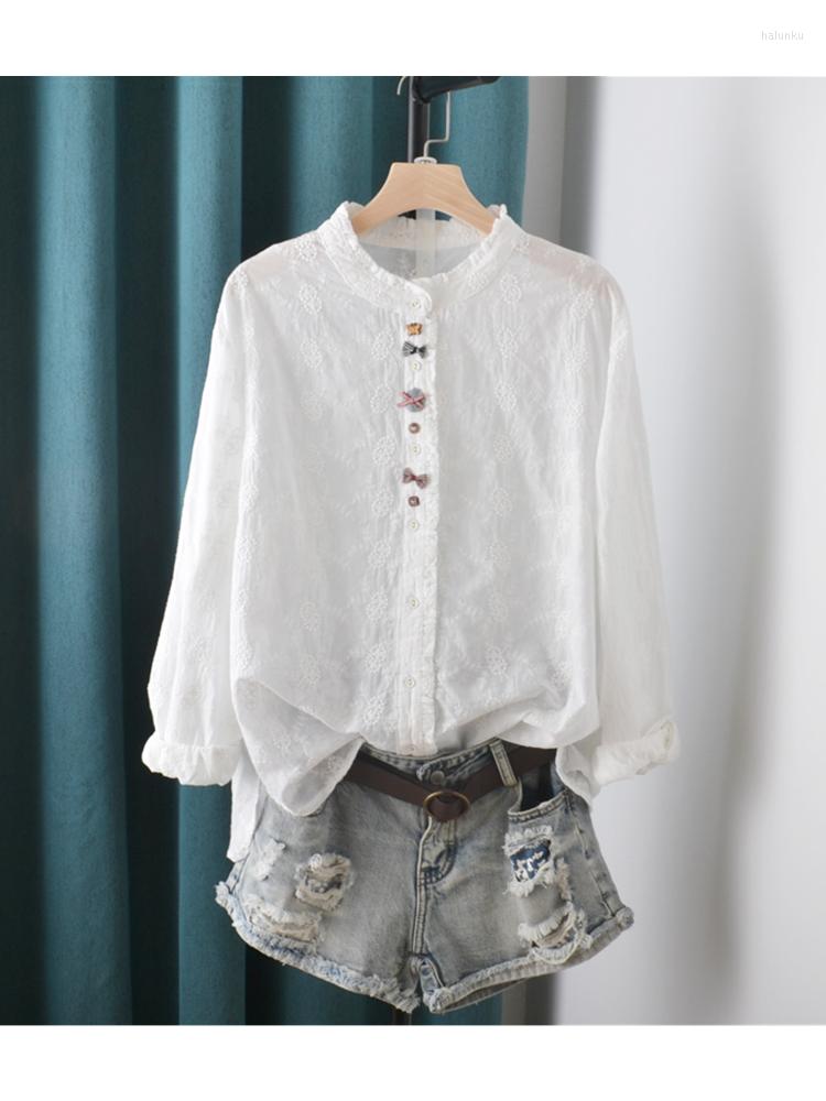 Women's Blouses Lamtrip Unique Kawaii Ruffle Stand Collar Sweet Bow Cartoon Buttons Full Embroidery Long Sleeve Shirt Blouse Women 2023, White
Women's Blouses Lamtrip Unique Kawaii Ruffle Stand Collar Sweet Bow Cartoon Buttons Full Embroidery Long Sleeve Shirt Blouse Women 2023, White