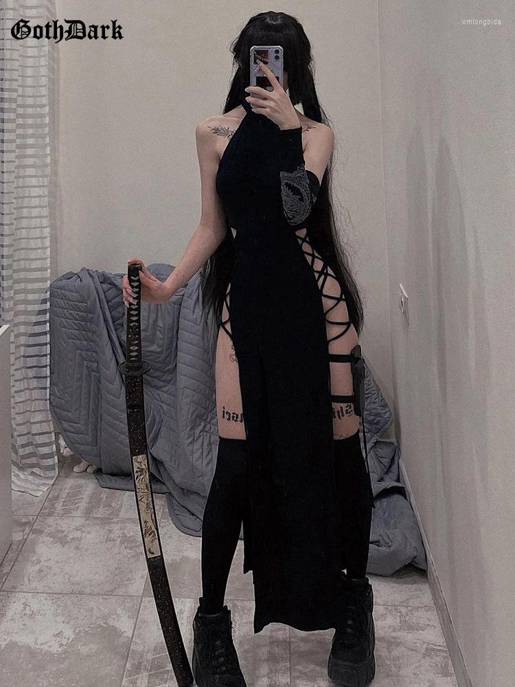 Casual Dresses Goth Dark Cosplay High Split Sexy Bandage Women Y2K Mall Gothic Halter Slim Midi Dress Black Grunge Style Alt Partywear
Casual Dresses Goth Dark Cosplay High Split Sexy Bandage Women Y2K Mall Gothic Halter Slim Midi Dress Black Grunge Style Alt Partywear