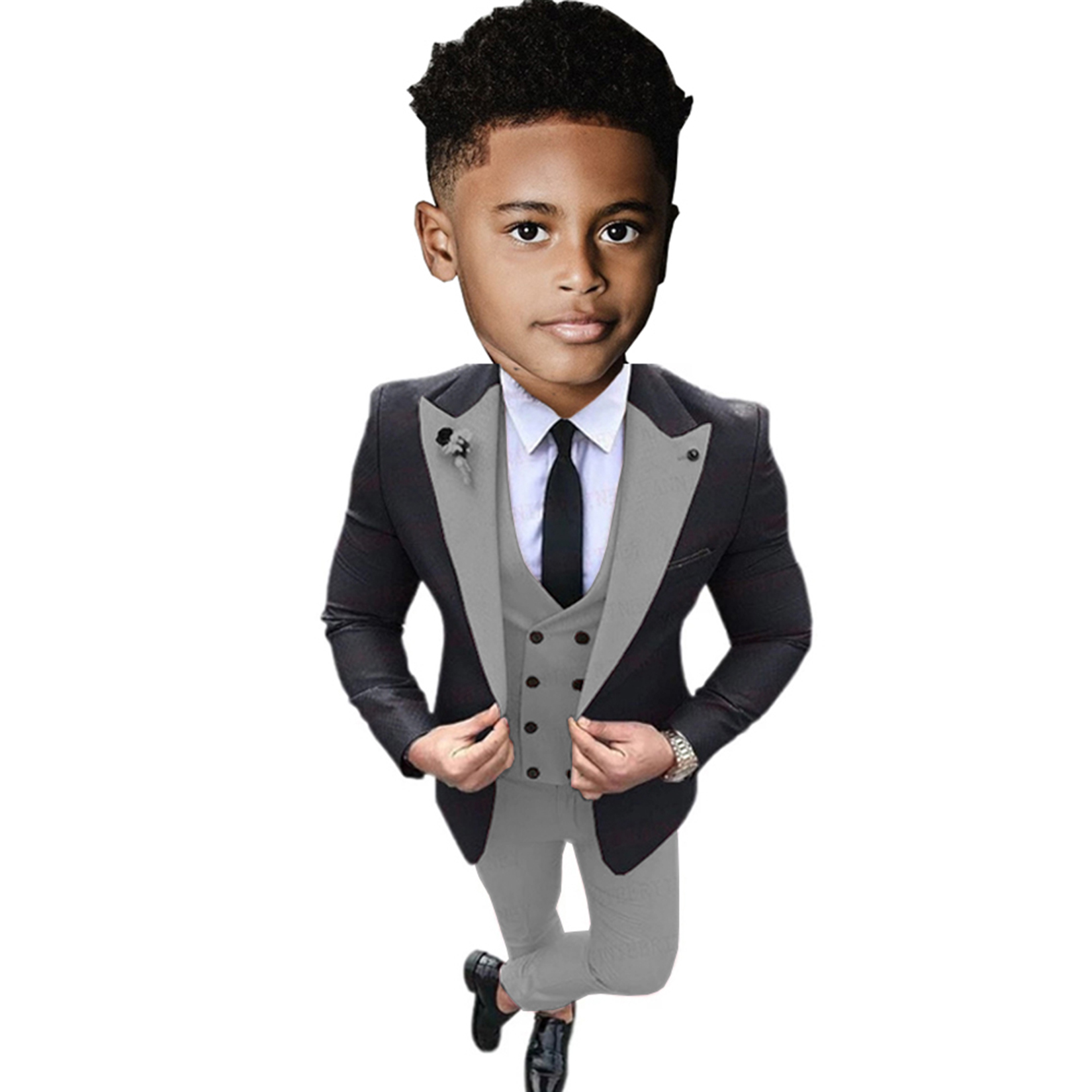 Boys Suit for Wedding Kids Tuxedo Child Formal Blazer Jacket Pants Vest 3-Piece Set Custom Children Clothes for 3-16 Years Old