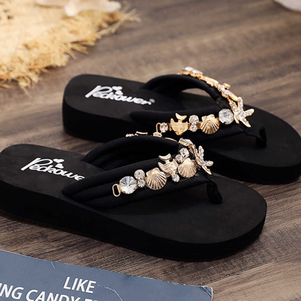 Slipper Children Beach Flip Flops Summer Outdoor Slippers Sandals Parent-child Fashion Metal decoration Slippers Girl Footwear sh273 W0217