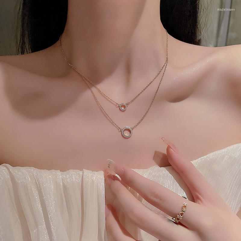 Chains Colorful L Elegant And Exquisite Shiny Double Layer Clavicle Chain Gold Color Alloy Necklace Jewelry For Women Girl Gift
Chains Colorful L Elegant And Exquisite Shiny Double Layer Clavicle Chain Gold Color Alloy Necklace Jewelry For Women Girl Gift
