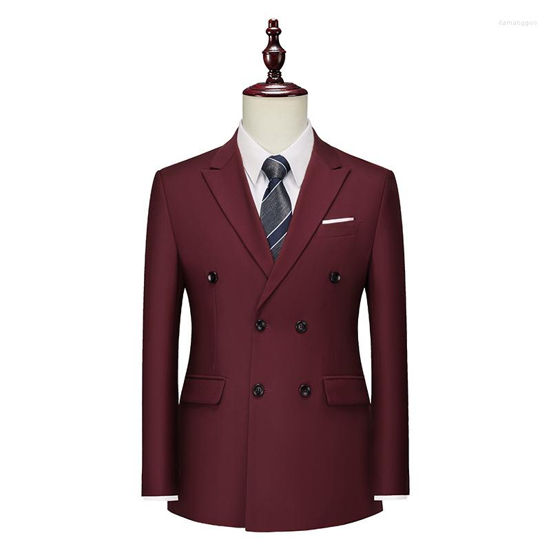 Men's Suits 13 Color Men Double-Breasted Formal Suit Jackets Slim Fit Fashion Business Wedding Dress Blazer Coat, Black 
Men's Suits 13 Color Men Double-Breasted Formal Suit Jackets Slim Fit Fashion Business Wedding Dress Blazer Coat, Black