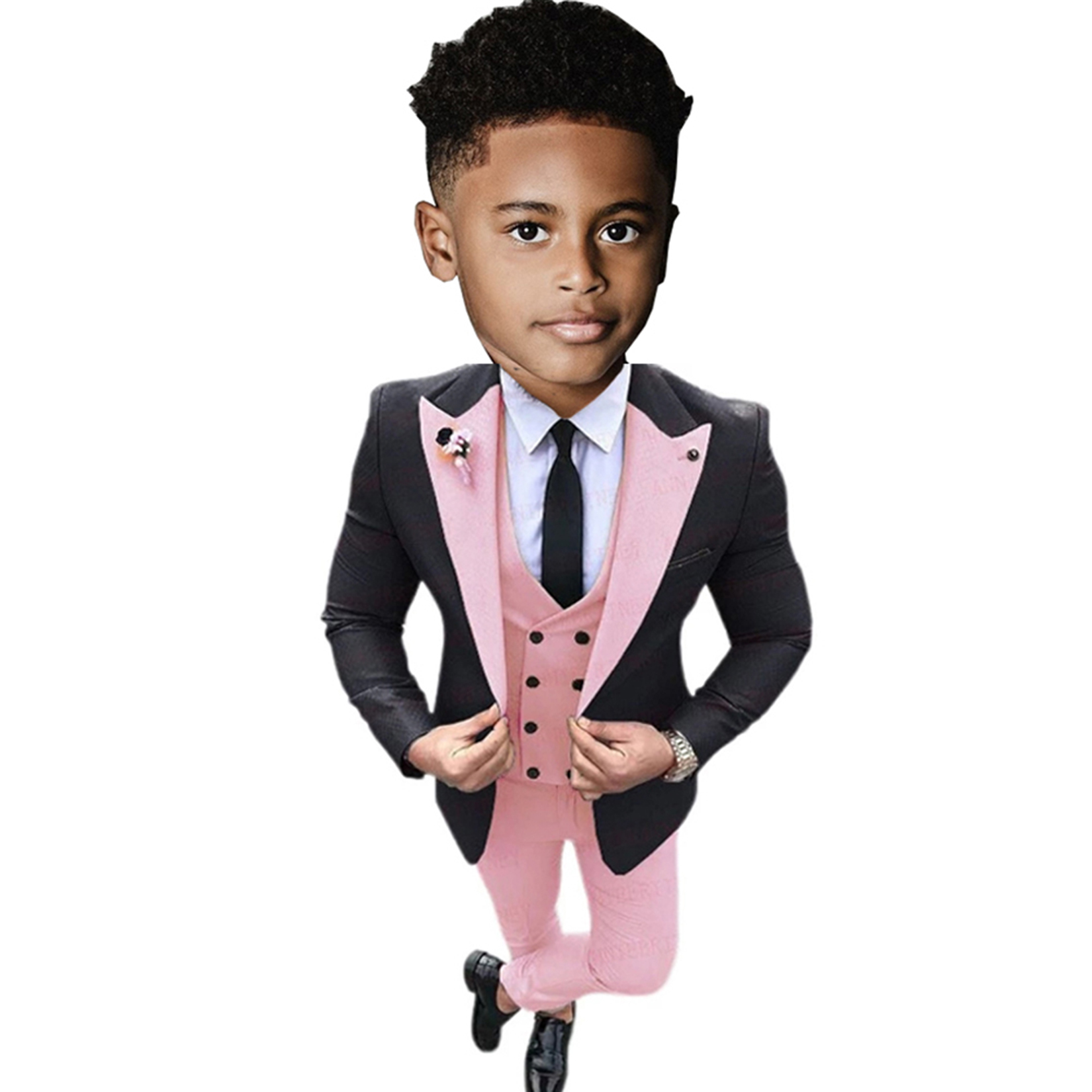 Boys Suit for Wedding Kids Tuxedo Child Formal Blazer Jacket Pants Vest 3-Piece Set Custom Children Clothes for 3-16 Years Old