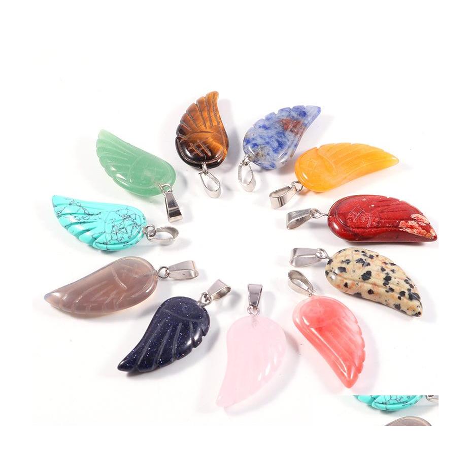 Charms 30X15Mm Natural Crystal Rose Quartz Tigers Eye Stone Angel Wings Shape Pendant For Diy Earrings Necklace Jewelry Yzedibleshop Dh8Kv
Charms 30X15Mm Natural Crystal Rose Quartz Tigers Eye Stone Angel Wings Shape Pendant For Diy Earrings Necklace Jewelry Yzedibleshop Dh8Kv