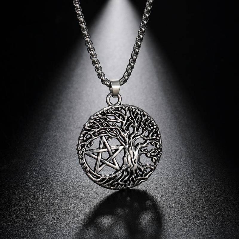 Pendant Necklaces Teamer Vintage Tree Of Life Yggdrasil Pentacle Amulet Star David Viking Tunes Portugal Necklace Antique Silver Color
Pendant Necklaces Teamer Vintage Tree Of Life Yggdrasil Pentacle Amulet Star David Viking Tunes Portugal Necklace Antique Silver Color