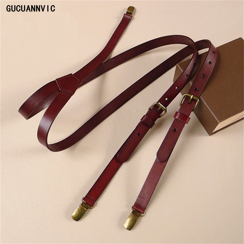 Suspenders Dark brown cowhide leather suspender men strap head skin british retro triclamp Braces wide 2CM 230217 
Suspenders Dark brown cowhide leather suspender men strap head skin british retro triclamp Braces wide 2CM 230217