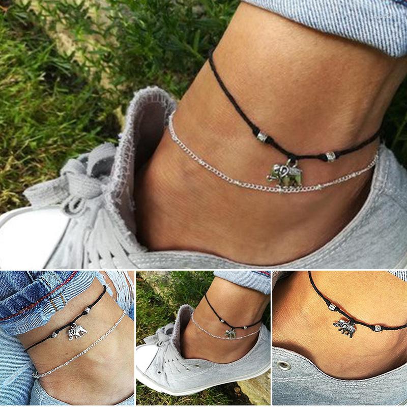 Anklets Weave Ankle Bracelets Black Elephant Pendant Chain Beach Foot Jewelry For Women And Girls H9
Anklets Weave Ankle Bracelets Black Elephant Pendant Chain Beach Foot Jewelry For Women And Girls H9