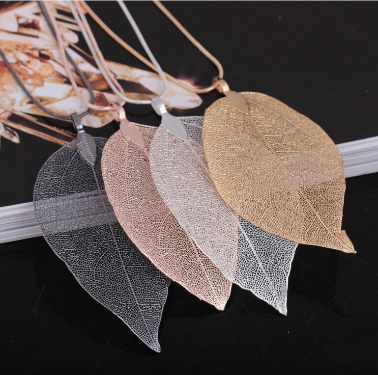 Chains Natural True Leaf Gold-plated Long Necklace Of Europe And America Directly Simple Sweater Chain With Personality
Chains Natural True Leaf Gold-plated Long Necklace Of Europe And America Directly Simple Sweater Chain With Personality