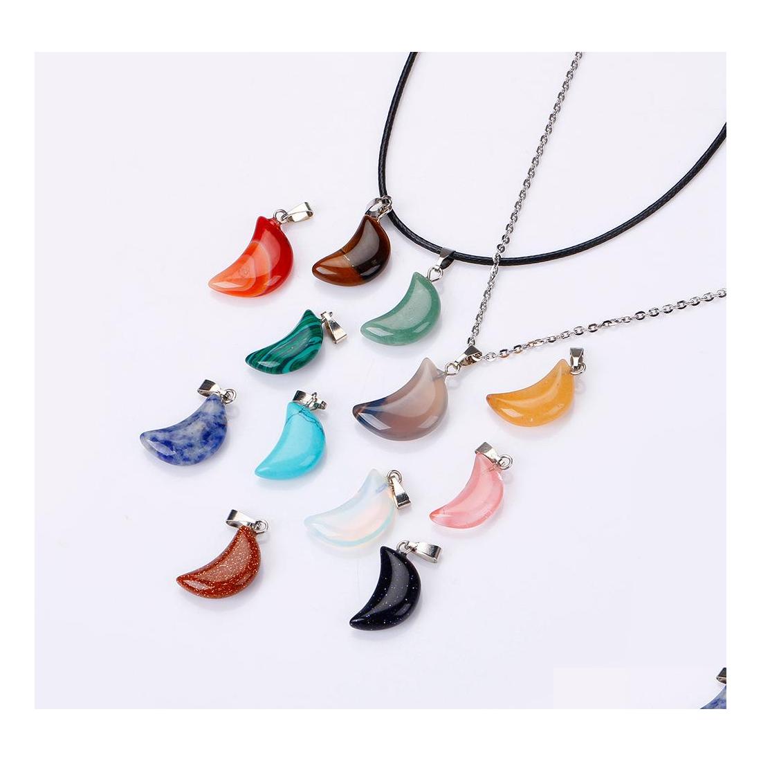 Pendant Necklaces Natural Stone Moon Necklace Opal Tigers Eye Pink Quartz Crystal Chakra Reiki Healing Pendum Drop Delivery Jewelry P Dhe0N
Pendant Necklaces Natural Stone Moon Necklace Opal Tigers Eye Pink Quartz Crystal Chakra Reiki Healing Pendum Drop Delivery Jewelry P Dhe0N