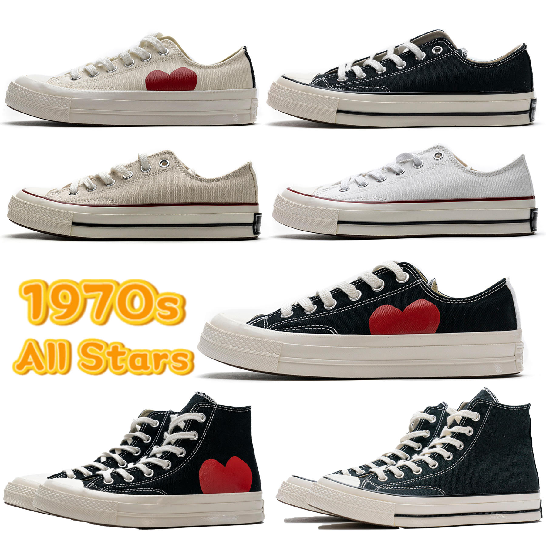 Classic 1970 canvas shoes men classic casual star Sneaker black and white high low 70 chuck chucks 70s 1970s big eyes women red heart-shaped thick-soled joint sneakers
Classic 1970 canvas shoes men classic casual star Sneaker black and white high low 70 chuck chucks 70s 1970s big eyes women red heart-shaped thick-soled joint sneakers