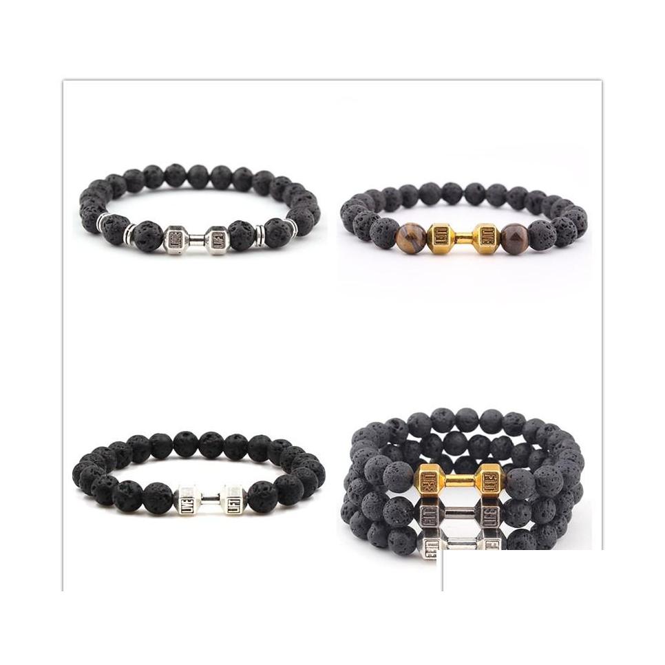 Charm Bracelets Lava Stone Sier Gold Dumbbell Bead Bracelet Diy Essential Oil Diffuser For Women Men Jewelry Drop Delivery Dhptk
Charm Bracelets Lava Stone Sier Gold Dumbbell Bead Bracelet Diy Essential Oil Diffuser For Women Men Jewelry Drop Delivery Dhptk