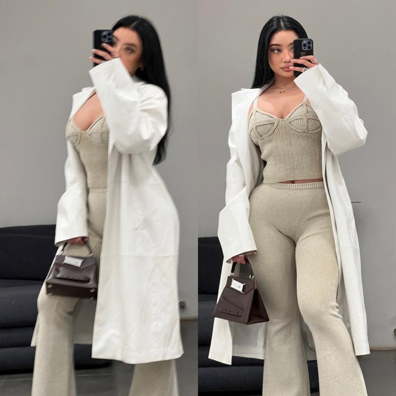 Women' Leather & Faux 2-Color Black And White Kylie With The Same European American Stitching Dark Pattern Mid-Length Minimalist WindWomen
Women' Leather & Faux 2-Color Black And White Kylie With The Same European American Stitching Dark Pattern Mid-Length Minimalist WindWomen