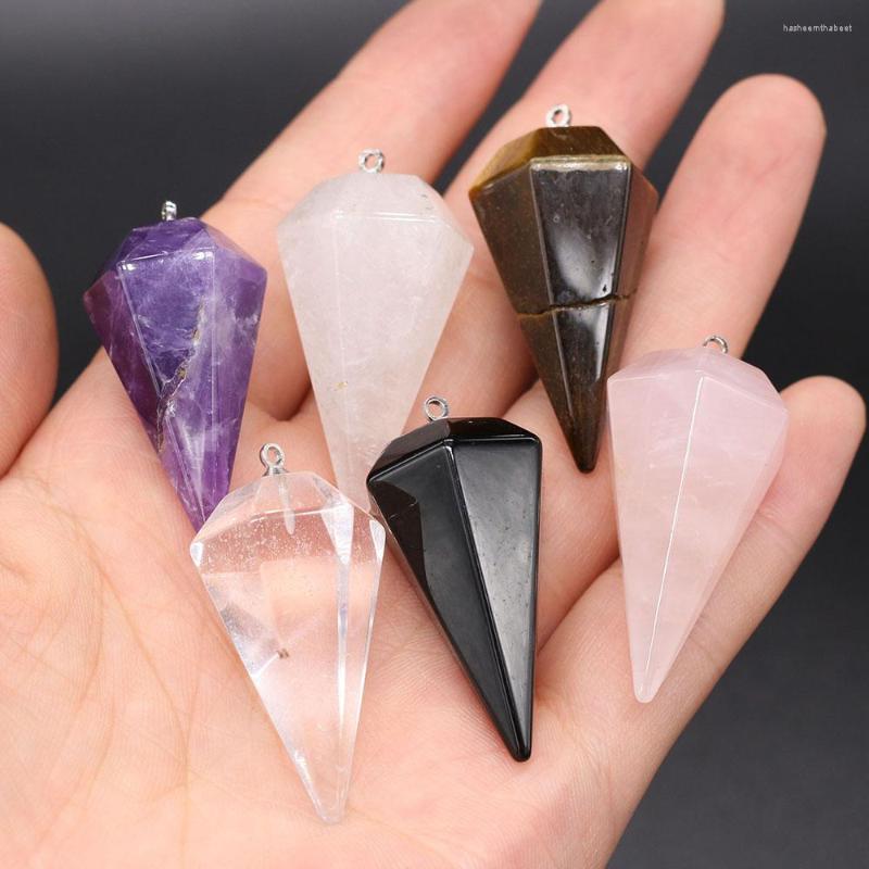 Pendant Necklaces Natural Faceted Cone Charms Clear Quartz Tiger Eye Stone Necklace For Women Jewerly Gift 20x40mm
Pendant Necklaces Natural Faceted Cone Charms Clear Quartz Tiger Eye Stone Necklace For Women Jewerly Gift 20x40mm