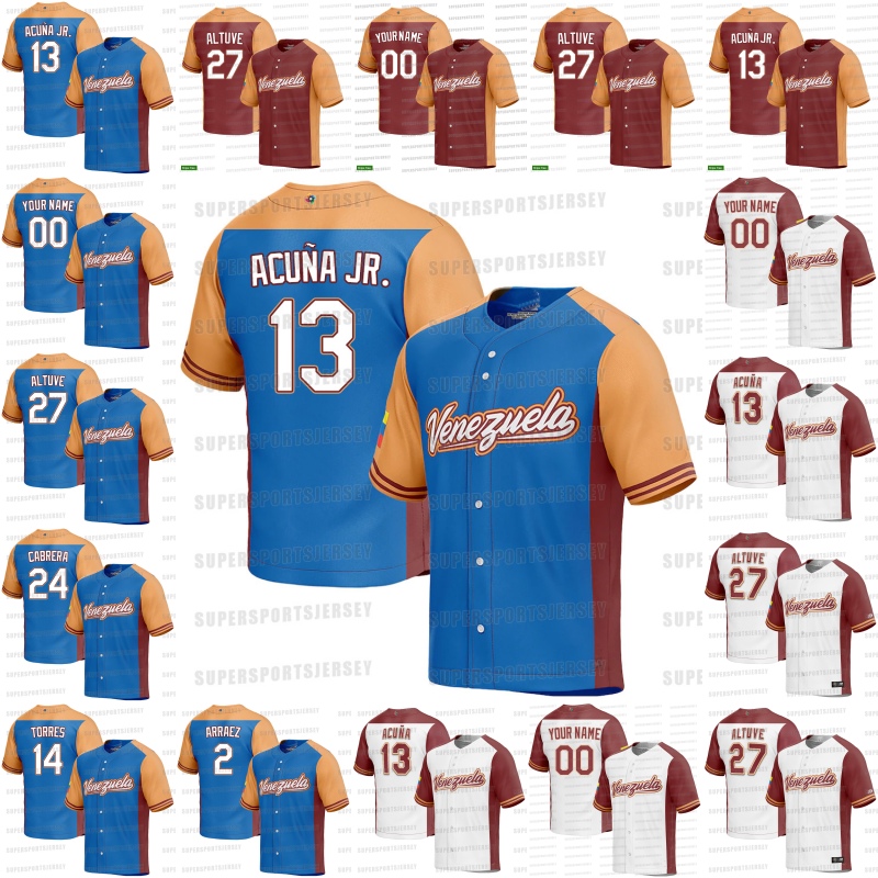 27 Jose Altuve 2023 WBC Venezuela Baseball Jersey Ronald Acuna Jr. Miguel Cabrera Salvador Perez Luis Arraez Eduardo ESCOBAR Gleyber Torres Miguel Rojas Peralta, Blue
27 Jose Altuve 2023 WBC Venezuela Baseball Jersey Ronald Acuna Jr. Miguel Cabrera Salvador Perez Luis Arraez Eduardo ESCOBAR Gleyber Torres Miguel Rojas Peralta, Blue