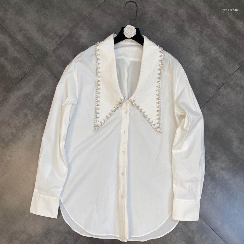Women' Blouses Spring 2023 Arrivals Long Sleeve Turn Down Collar Diamonds Loose White Shirt Women Casual GC378
Women' Blouses Spring 2023 Arrivals Long Sleeve Turn Down Collar Diamonds Loose White Shirt Women Casual GC378