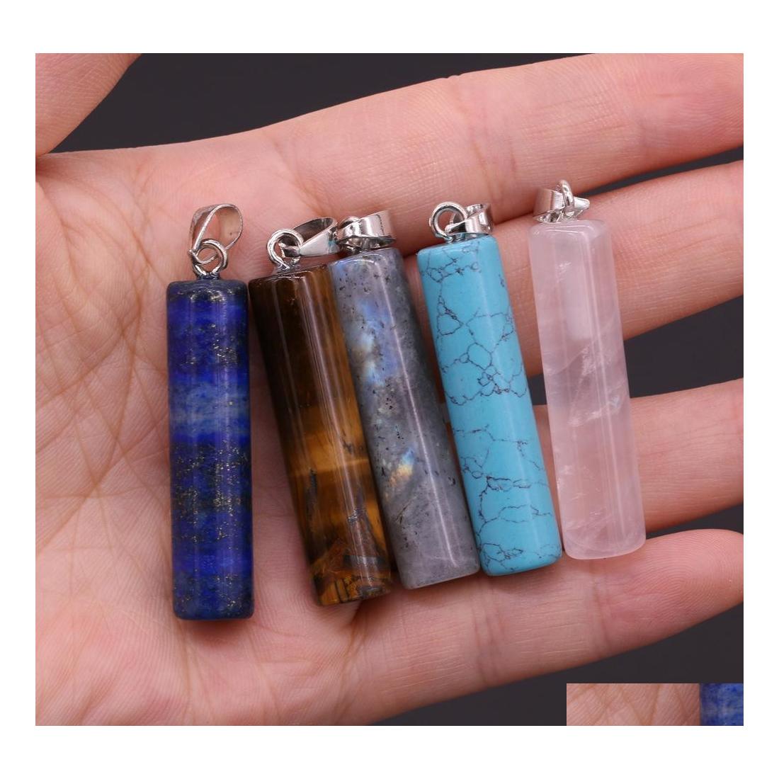 Charms Natural Stone 10X4M Cylinder Rose Quartz Lapis Lazi Tigers Eye Opal Pendant Diy Reiki Healing Earrings Necklace Jewelry Drop Dhadw
Charms Natural Stone 10X4M Cylinder Rose Quartz Lapis Lazi Tigers Eye Opal Pendant Diy Reiki Healing Earrings Necklace Jewelry Drop Dhadw