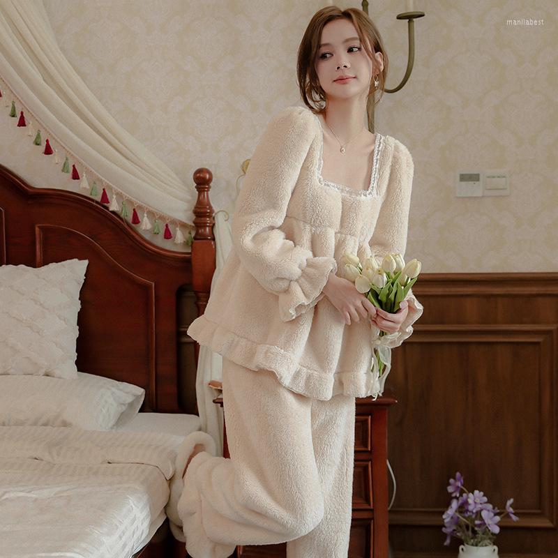 Women' Sleepwear Autumn Winter Warm Square Collar Pyjamas Sets Thick Coral Velvet Long Sleeve Women Apricot Flannel Pajamas Set, Pink
Women' Sleepwear Autumn Winter Warm Square Collar Pyjamas Sets Thick Coral Velvet Long Sleeve Women Apricot Flannel Pajamas Set, Pink