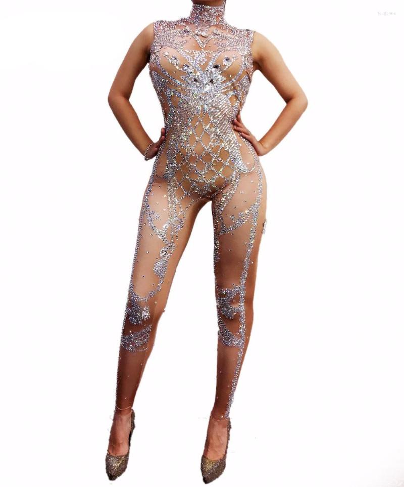 Stage Wear Sparkly Silver Crystals Jumpsuit Women Birthday Celebrate Nude Costume Female Singer Bling Bodysuit Performance Dance, Picture shown
Stage Wear Sparkly Silver Crystals Jumpsuit Women Birthday Celebrate Nude Costume Female Singer Bling Bodysuit Performance Dance, Picture shown
