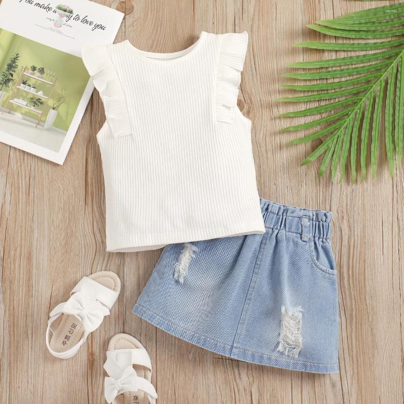 Clothing Sets FOCUSNORM 2-7Y Summer Toddler Girls Clothes 2pcs Ruffles Sleeveless Solid Ribbed Vest Tops Denim Blue A-Line Skirts, Picture shown
Clothing Sets FOCUSNORM 2-7Y Summer Toddler Girls Clothes 2pcs Ruffles Sleeveless Solid Ribbed Vest Tops Denim Blue A-Line Skirts, Picture shown