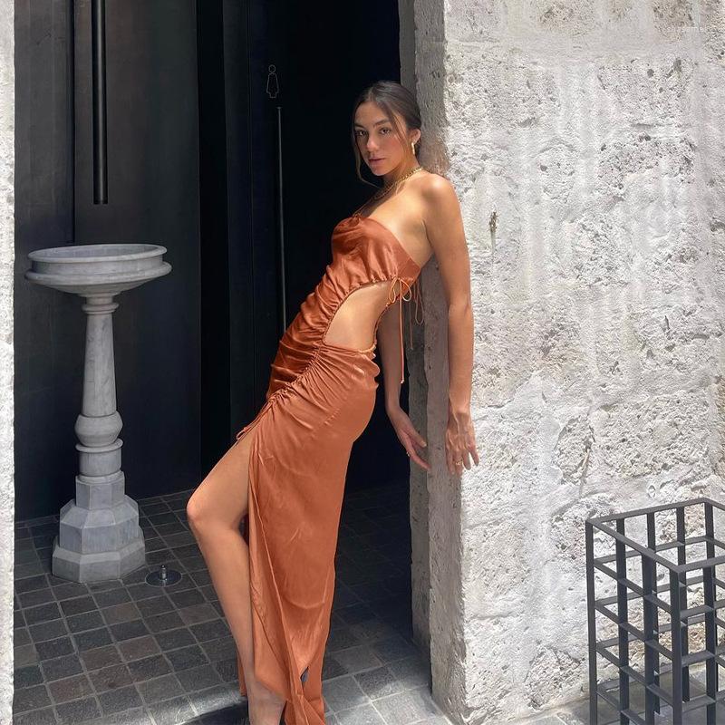 Casual Dresses Sexy Drawstring Bandage Bodycon Dress Women Party Club Clothing Summer Side Hollow Out Sling Strap Backless Split Maxi
Casual Dresses Sexy Drawstring Bandage Bodycon Dress Women Party Club Clothing Summer Side Hollow Out Sling Strap Backless Split Maxi