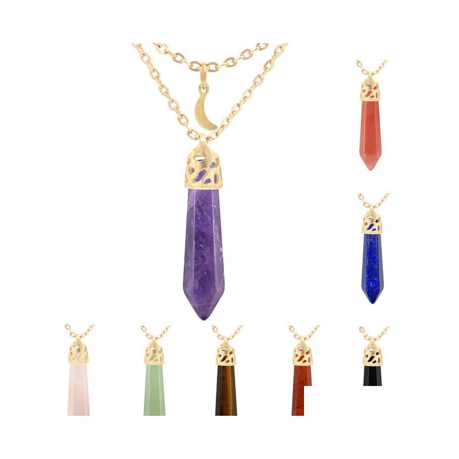 Pendant Necklaces Natural Stone Reiki Healing Necklace Moon Hexagonal Opal Amethysts Quartz Pink Crystal Chakra Pendum Drop Delivery Dhhq6
Pendant Necklaces Natural Stone Reiki Healing Necklace Moon Hexagonal Opal Amethysts Quartz Pink Crystal Chakra Pendum Drop Delivery Dhhq6