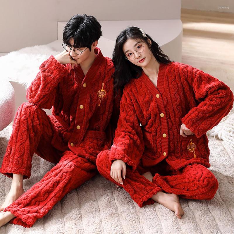 Women's Sleepwear Luxury Wedding Solid Women's Home Clothes Christmas Pajama Sets For Women Winter Men Flannel Thick Warm Female Pajamas, A2
Women's Sleepwear Luxury Wedding Solid Women's Home Clothes Christmas Pajama Sets For Women Winter Men Flannel Thick Warm Female Pajamas, A2