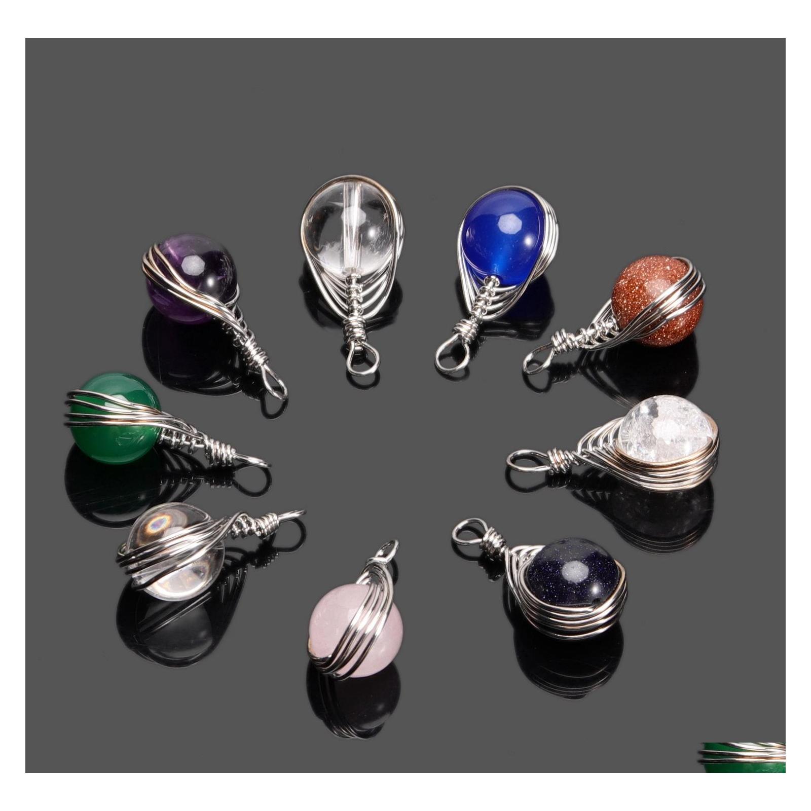 Pendant Necklaces Wire Wrap Ball Natural Stone Chakela Seven Chakras Reiki Healing Chakra Rose Quartz Crystal Pendo Charms Necklace Dhisz
Pendant Necklaces Wire Wrap Ball Natural Stone Chakela Seven Chakras Reiki Healing Chakra Rose Quartz Crystal Pendo Charms Necklace Dhisz