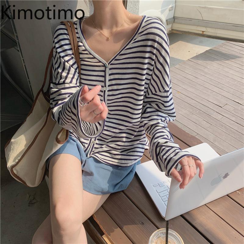 Women's T Shirts Kimotimo Loose Striped Shirt Women Korean Chic Spring Simple V Neck Long Sleeve Single Breasted Sun Protection Cardigan Te, Photo color
Women's T Shirts Kimotimo Loose Striped Shirt Women Korean Chic Spring Simple V Neck Long Sleeve Single Breasted Sun Protection Cardigan Te, Photo color