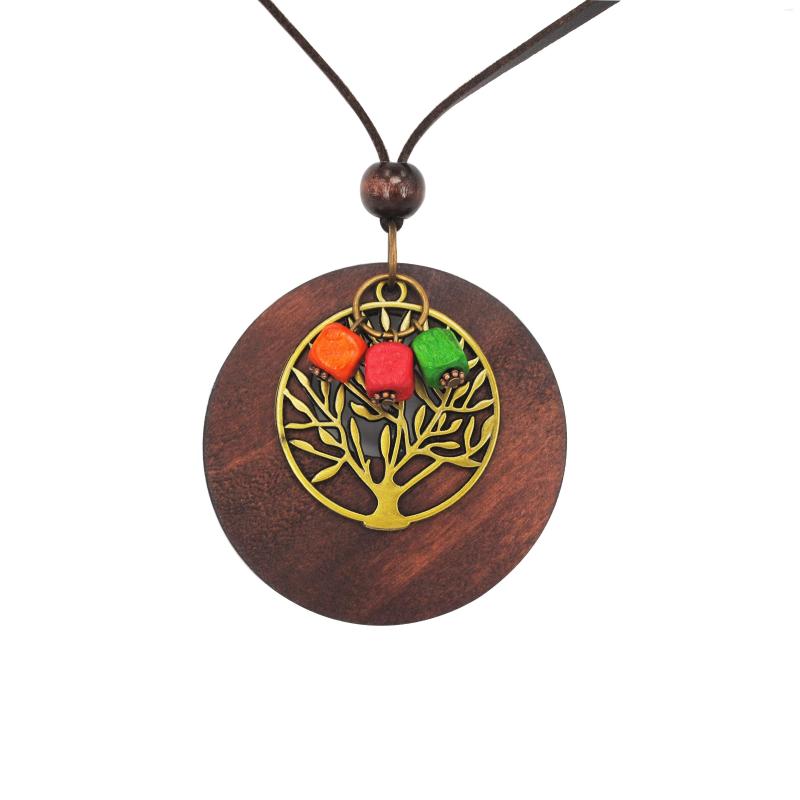 Pendant Necklaces Upmarket Ethnic Style Natural Wood Round Polished Craft Necklace Copper Tone Tree Of Life Charms Chain Jewelry
Pendant Necklaces Upmarket Ethnic Style Natural Wood Round Polished Craft Necklace Copper Tone Tree Of Life Charms Chain Jewelry