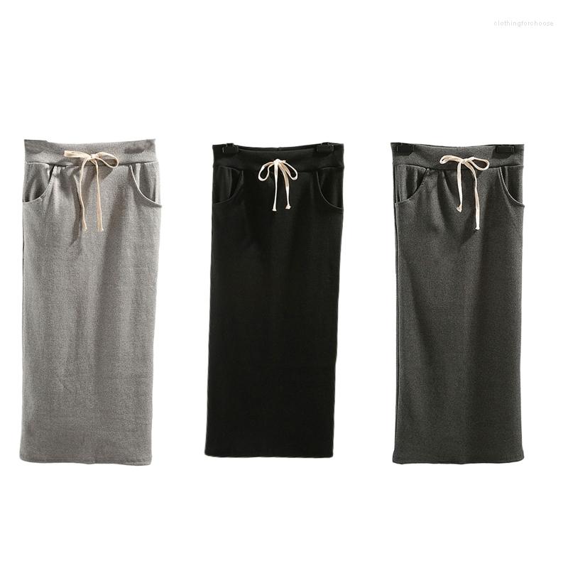 Skirts Women Autumn Drawstring High Waist Midi Long Pencil Skirt Simple Solid Color Ribbed Knitted Back Split Bodycon Slim Fitted, Black
Skirts Women Autumn Drawstring High Waist Midi Long Pencil Skirt Simple Solid Color Ribbed Knitted Back Split Bodycon Slim Fitted, Black