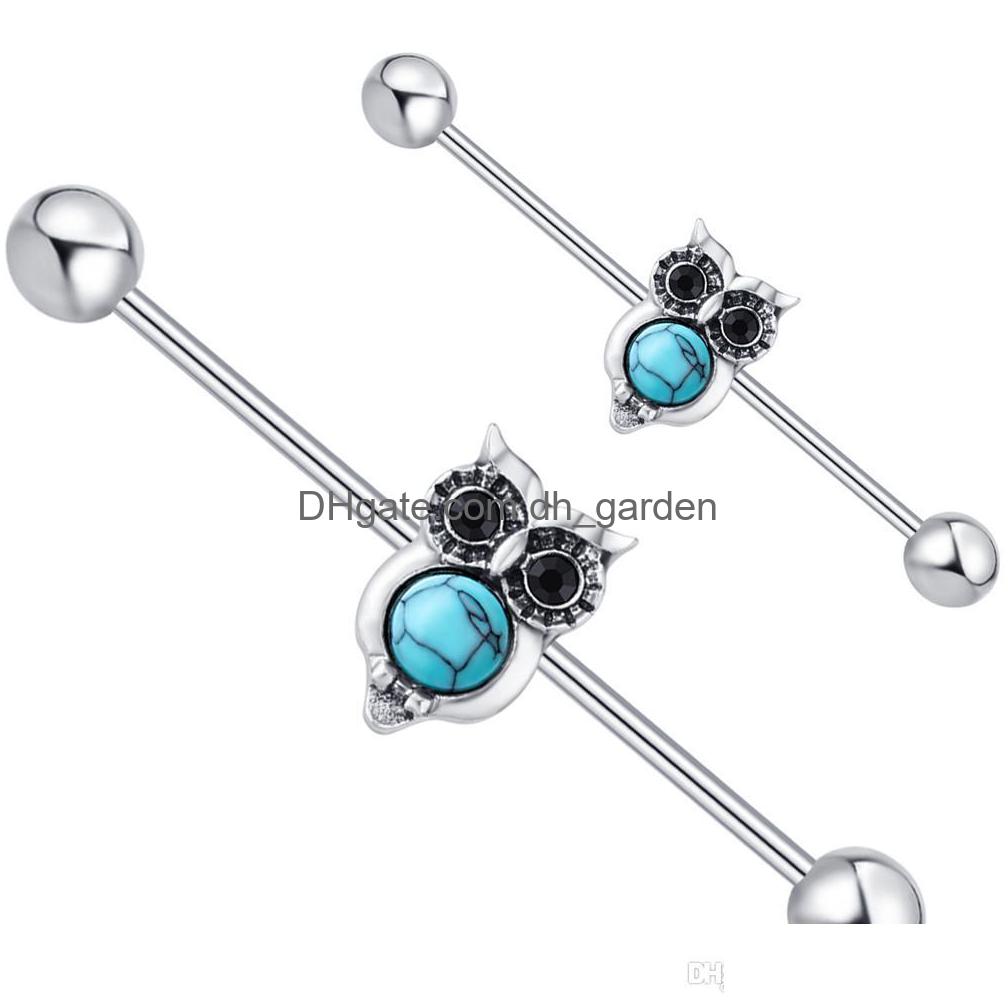 Plugs Tunnels Owl Industrial Barbell Piercing Cartilage Stainless Steel 14G 38Mm Tragus Earring Y Body Jewelry Men Women 2 Dhgarden Dhowe
Plugs Tunnels Owl Industrial Barbell Piercing Cartilage Stainless Steel 14G 38Mm Tragus Earring Y Body Jewelry Men Women 2 Dhgarden Dhowe