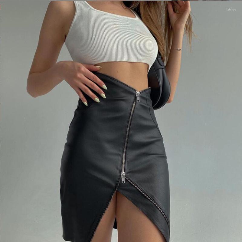 Skirts Faux Leather Y2K Women High Street Double Zipper Irregular PU Sexy Clubwear Party Female Mini Skirt W461, Black
Skirts Faux Leather Y2K Women High Street Double Zipper Irregular PU Sexy Clubwear Party Female Mini Skirt W461, Black